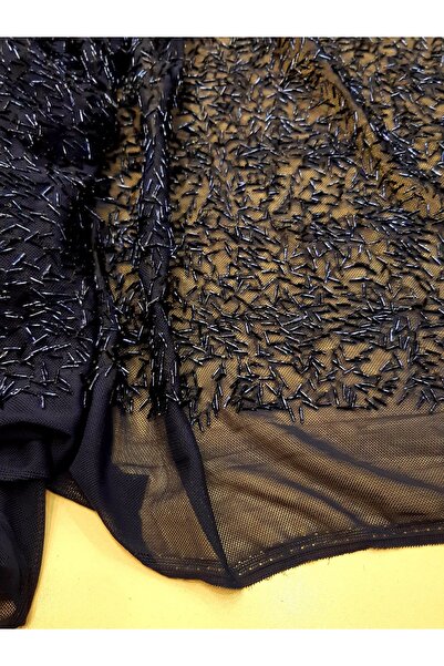 Safir Kumaş Yumuşak ve Likralı Işıl ışıl Boru Payetli Abiyelik Dantel 3 Metre...