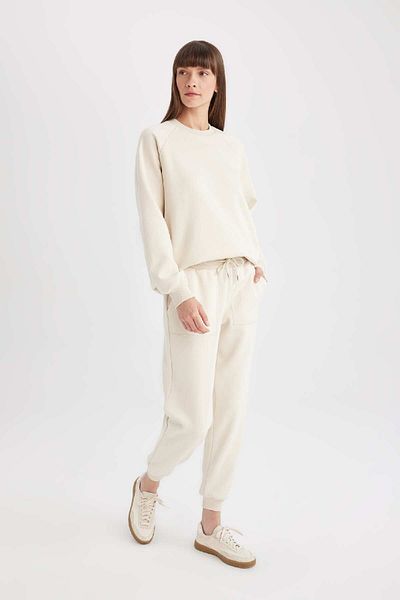 DeFacto Regular Fit V2699az24wn - Φούτερ Jogger με ίσια ελαστική μέση με κορδόνια