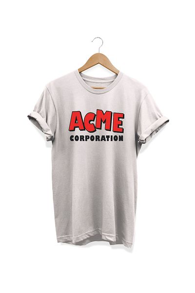 remonz Acme Corp. Printed - 100% βαμβακερό μπλουζάκι μεγάλου μεγέθους, λαιμόκοψη