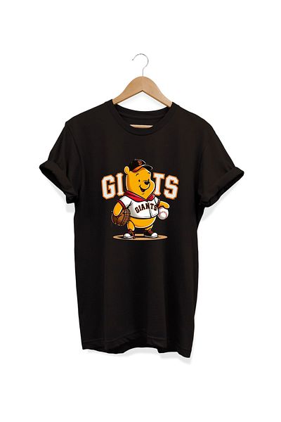 remonz Μπλουζάκι με στάμπα Pooh Oversize Crew Neck 100% Cotton Plus Size T-shirt