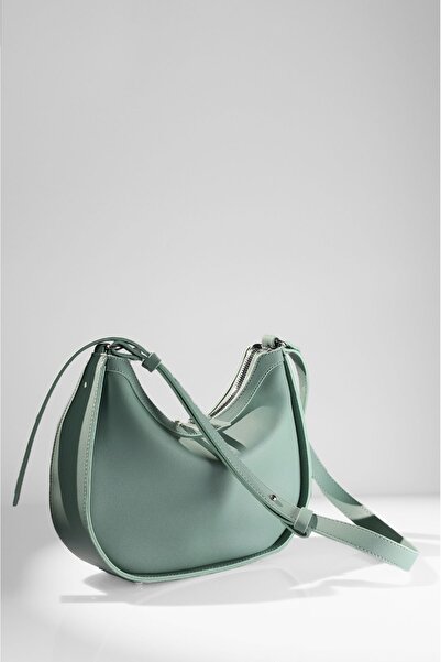 Rimense Mátově zelená dámská taška - Nastavitelný popruh a podšitá kabelka do ruky a přes rameno