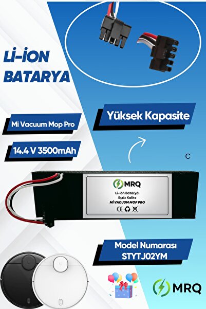 MRQ Xiaomi Mi Vacuum Mop Pro Robot Süpürge Bataryası (Yüksek Kapasite) 3500Ma...