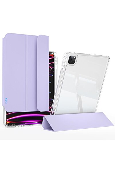 m.tk moveteck حافظة متوافقة مع iPad Pro مقاس 11 بوصة M4 2024 مع مقصورة قلم شحن مغناطيسية ووضع نوم ذكي قابل للفصل