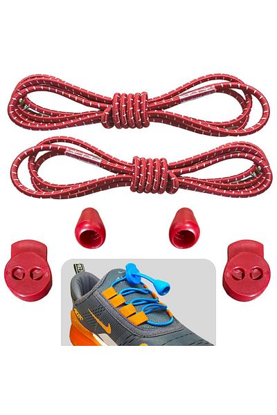 YeferStore Practical Elastic Smart Laces - Sports, Children, Classic and Boot Laces, Red 1 Pair
