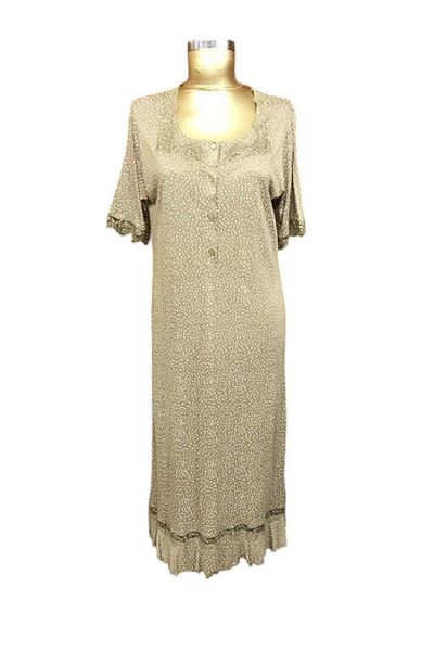 Pelsan Short Sleeve Placket Nightgown-1108-khaki