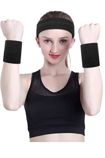 Tayzon Spor Bileklik Kafa Bandı Set Tenis Bilekliği Ter Bandı Sporcu Tenisçi ...