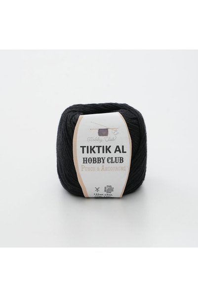 TıkTık AL Siyah %100 Pamuk Punch (panç) Ve Amigurumi Ipi ( 50gr )