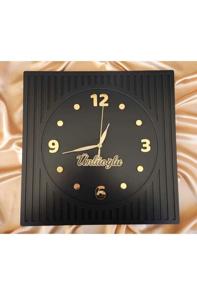 esamore concept 35x35 cm Promosyon Hediyelik Logo Tasarımlı Ahşap Duvar Saati