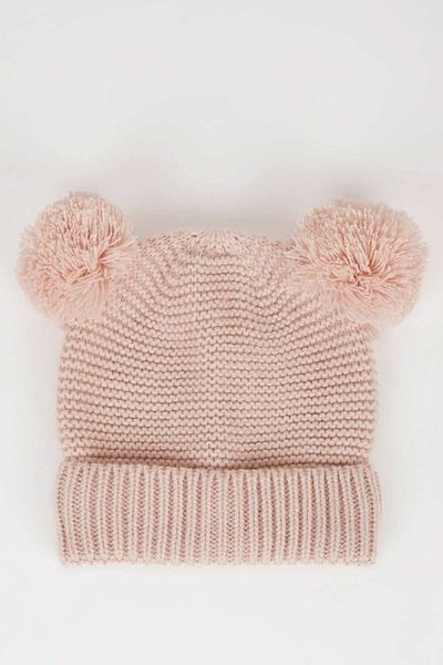 DeFacto Baby Girl Knitted Beanie with Pompom Pattern - C8164A524Wn