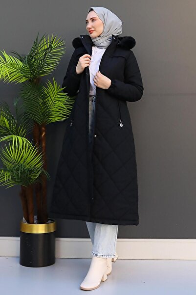 GİZ AGİYİM Mine Kapitone Mont Siyah