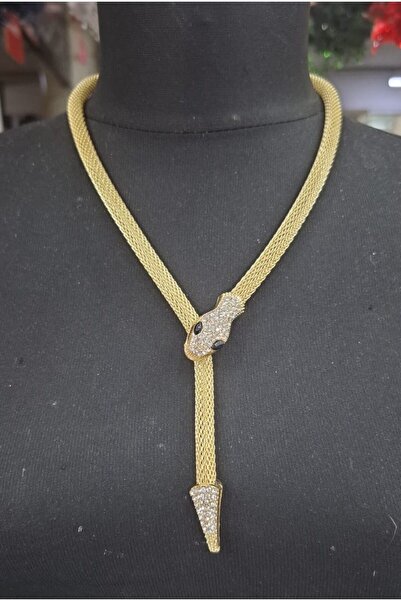 METİN BARIŞ Lolo Bijuteri Çanta LOLO00440 Kaplama Kararmaz Yılan Kolye