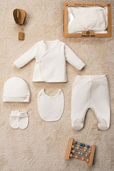 Mai Perla 5 Piece Organic Cotton Hospital Discharge Set - Solid Color Boxed