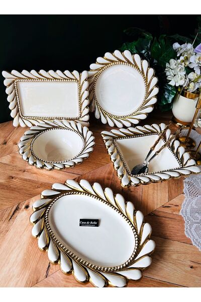 CASA DE BELLA 5 Piece Embossed and Gold Edged Presentation Service Set