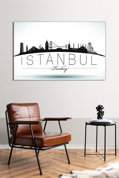 Vosevu Γυάλινος πίνακας Istanbul Written, Μοντέρνα διακόσμηση σπιτιού και γραφείου, Διακόσμηση τοίχου δώρου, άθραυστο γυαλί