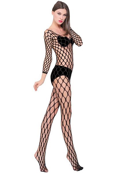 qp Secret Black Provocative Fantasy Mesh – dámské tělové ponožky speciální řady