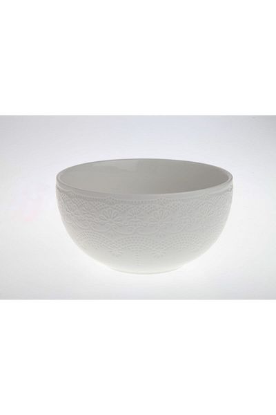 KANCAEV Lace Collection Salad Bowl, 16cmSold as White 2 Pieces Bowl2-Pack Bowl