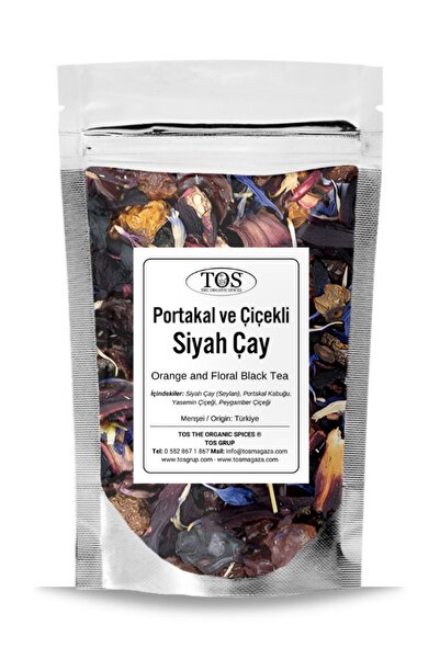 TOS The Organic Spices 40 جرام شاي أسود بالبرتقال والزهور - الأول جودة