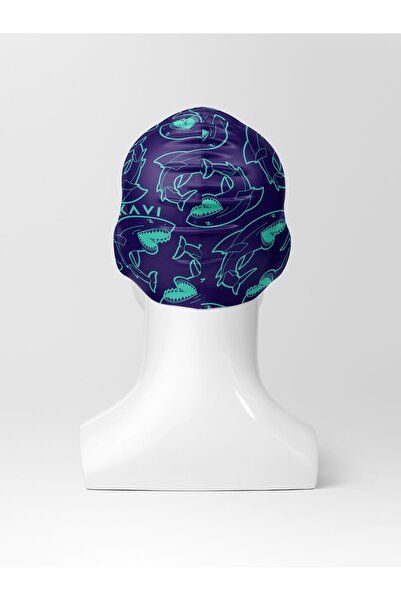 İKAVİ Șapcă de înot din silicon de înaltă calitate - Rechin cu imprimeu