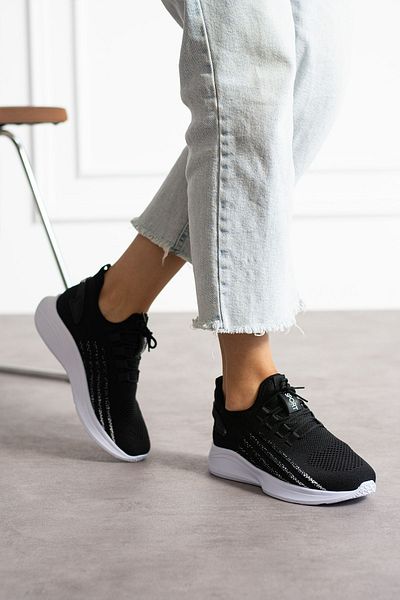 en7 Unisex Black and White Knitwear Sneaker - Washable and Breathable, Odorless Sports Shoes 015