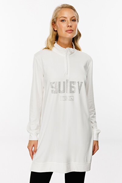 ON Taş Baskılı Dik Yaka Tunik