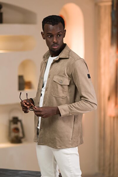 ADVANTE Регулярний крій, еластичний, з двома кишенями, бавовняний, без підкладки, замшева сорочка