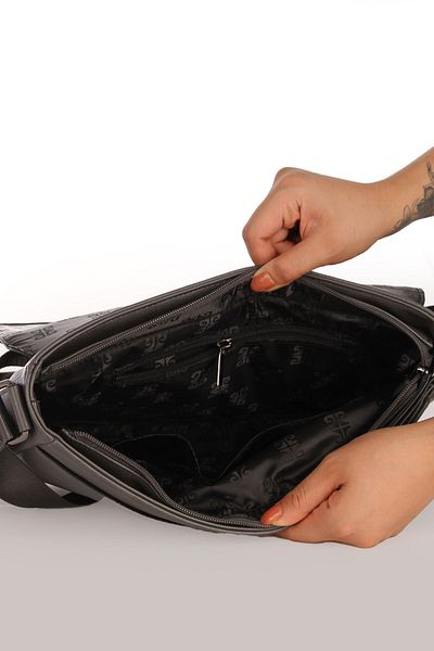 Pierre Cardin Pirre Cardin 01PC00112 - Geantă de umăr vegană gri cu curea