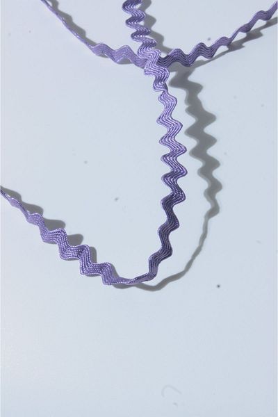 ÖZPAŞ TEKSTİL VE AKSESUAR Zigzag Lilac Water Stone Strip - 1 cm X 5 Mt