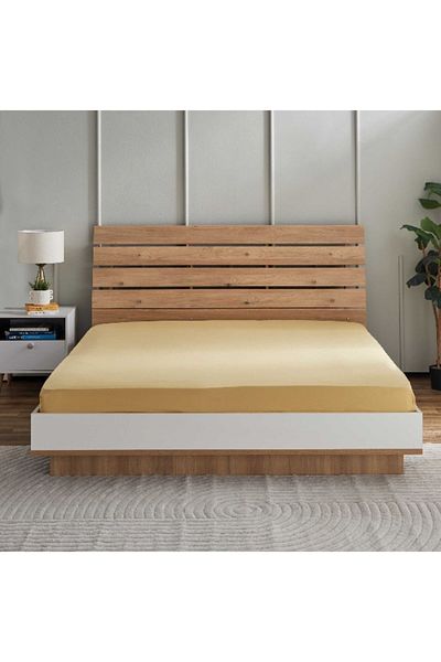 Home Box Derby Solid Microfibre King Fitted Sheet - 180x200+25 cm