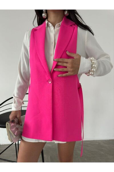 MYGİYİMİSTANBUL Women's Vest - Side Slit and Buckle Detailed