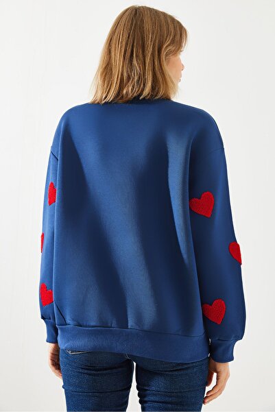 Bianco Lucci Női Süzene szívvel hímzett pulóver 60251804