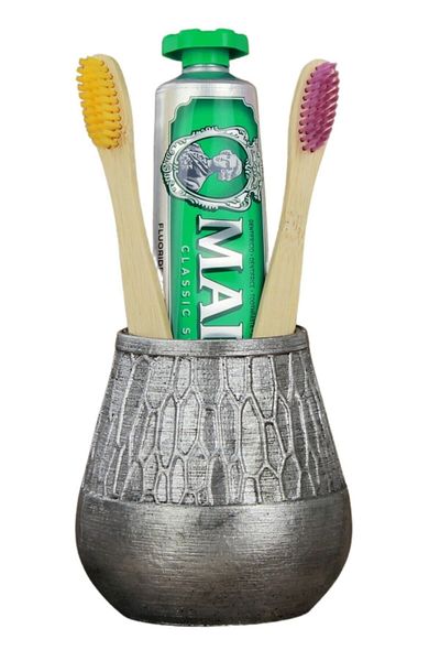 Evene Silver Antique Colored Toothbrush Holder - Countertop Model 3