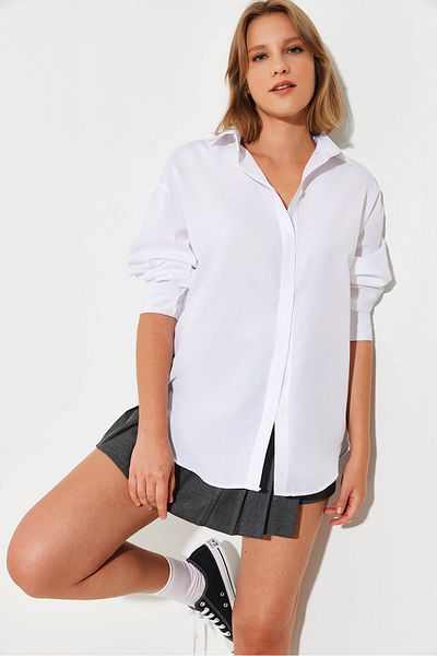 Bianco Lucci Weit geschnittenes Basic-Shirt für Damen 60251811