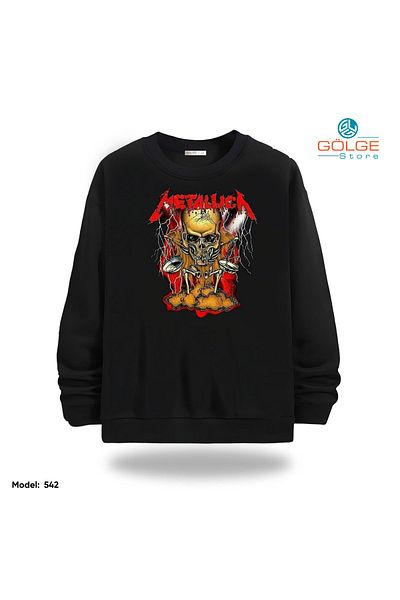 Gölge Store Metallica Chest Printed Slimfit Crew Neck 2 Thread Unisex Sweatshirt
