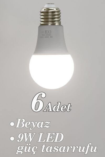 Vivido Home Beyaz 6 Adet Led Ampul 9W