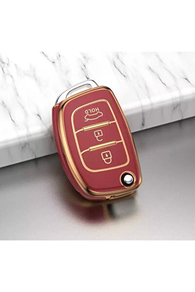 emii auto spare parts حافظة مفاتيح حمراء موديل هيونداي 2015 - I10 I20 Ix35 El...