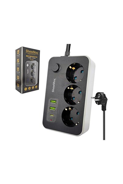 ShowMax Sh-4626 Termal Akım Korumalı 2 Metre Priz