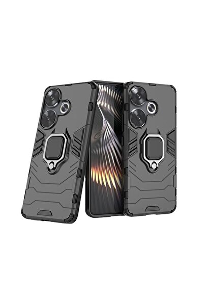Microcase Xiaomi Poco F6 / Redmi Turbo 3 Batman Serisi Yüzük Standlı Armor Kı...