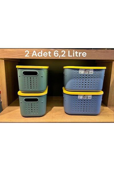Bayev 2 Pieces 6.2 Liter Multi-Purpose Closet Organizer Box with Bubble Lid
