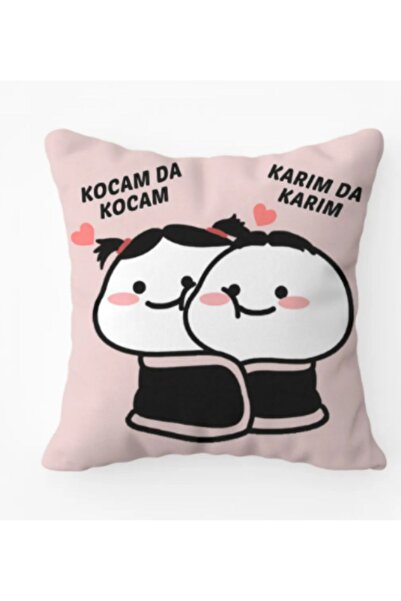 moda baskı Karım da Karım Kocam da Kocam Minder Peluş  Hediyelik Doğum Günü  Oyuncak Anime Eğlenceli Komik