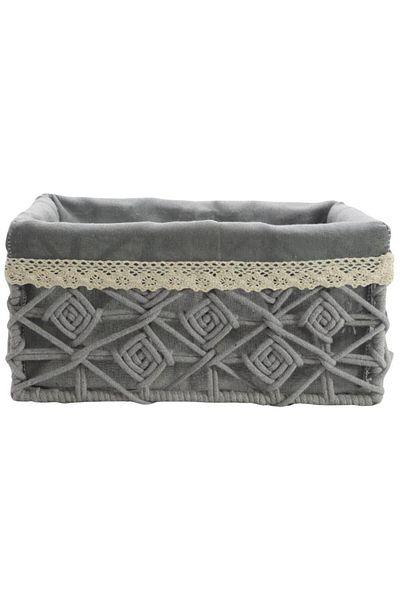 T.Concept Medium Size Rope Patterned Decorative Gray Basket - Multi-Purpose (m)