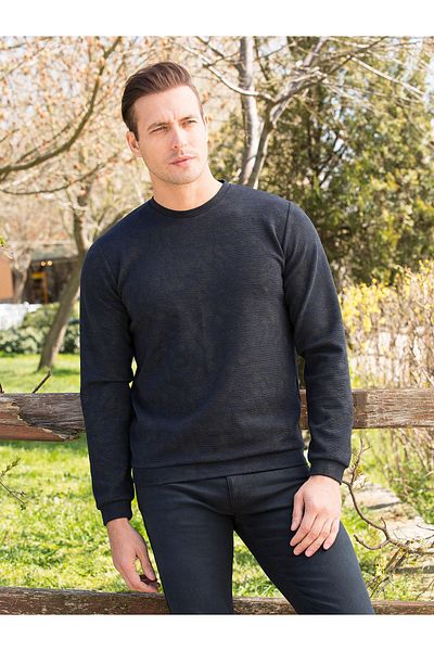 Masimar Jacquard Men's Sweatshirt - Crew Neck