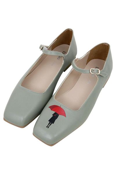 Dogo Green Vegan Leather Women's Ballerinas - under My Umbrella Design