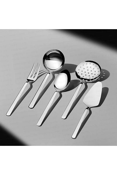 Nehir Sofia Plain 5 Piece Stainless Steel Serving Set