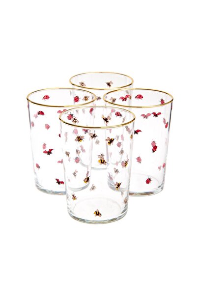 Rakle Ladybird 4'lü Meşrubat  Bardağı Seti - Şeffaf - 510 ml