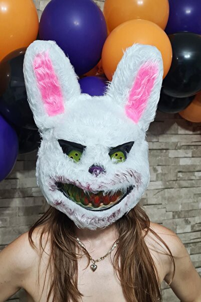 PEKSHOP Furry Rabbit Mask - Halloween and Halloween Scary Killer Mask