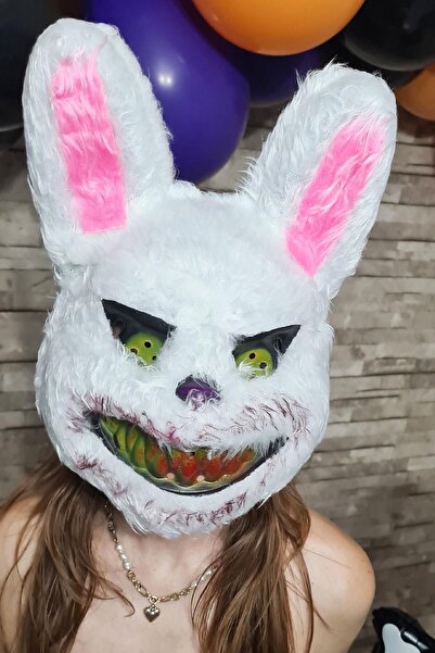 PEKSHOP Furry Rabbit Mask - Halloween and Halloween Scary Killer Mask