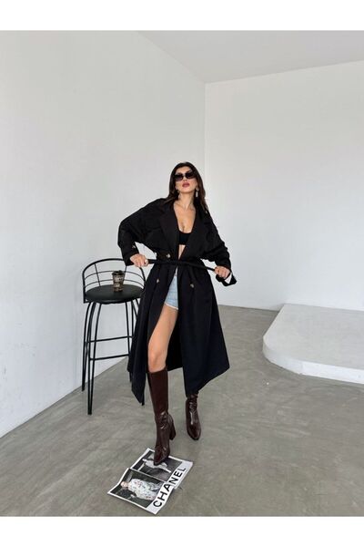 Bella Breeze Women's Tie Detailed Waterproof Trench Coat