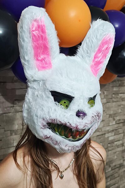 PEKSHOP Furry Rabbit Mask - Halloween and Halloween Scary Killer Mask