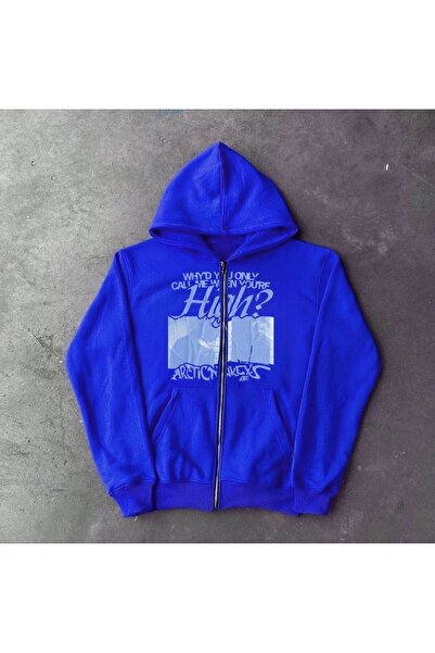 MAYDAY CULTURE سترة Arctic Monkeys باللون الأزرق للجنسين - مقاس عادي، قصة مست...