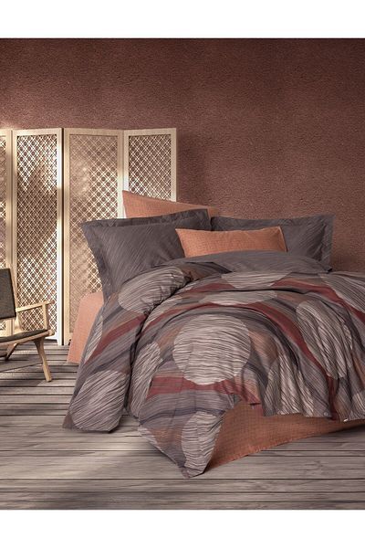 Cotton Box Комплект завивки Fluss Cinnamon Modern за двоен юрган